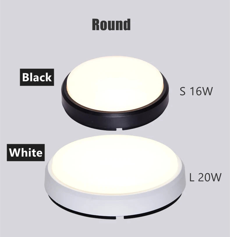 16W 20W Outdoor LED Wall Lamp Garden Porch Surface Mounted Oval Sconce Bathroom Moistureproof Ceiling Light 110V 220V