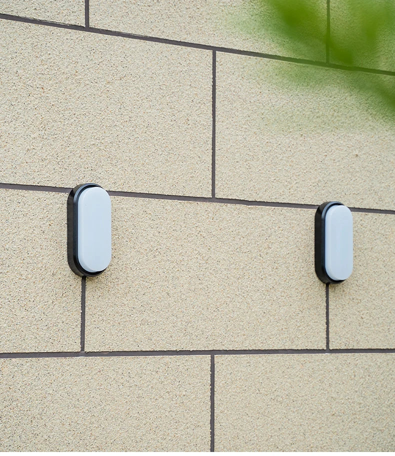 16W 20W Outdoor LED Wall Lamp Garden Porch Surface Mounted Oval Sconce Bathroom Moistureproof Ceiling Light 110V 220V