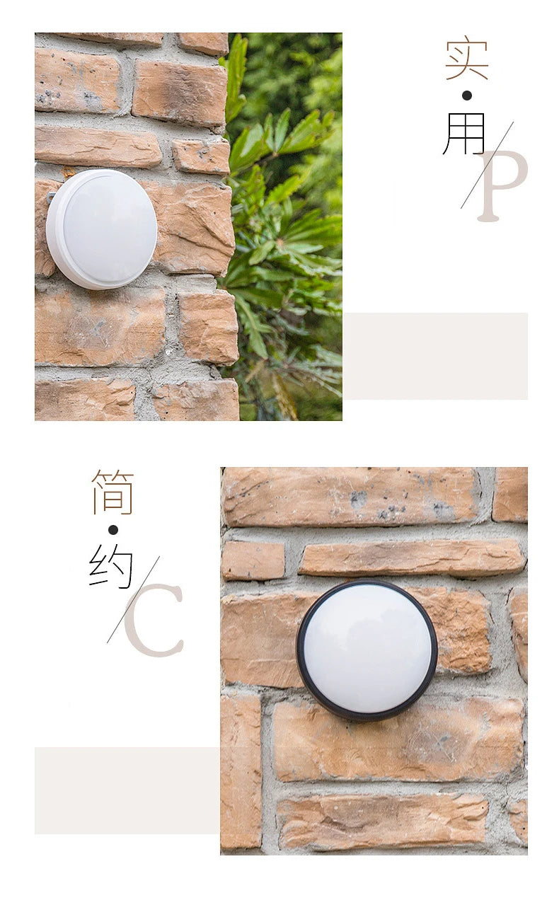 16W 20W Outdoor LED Wall Lamp Garden Porch Surface Mounted Oval Sconce Bathroom Moistureproof Ceiling Light 110V 220V