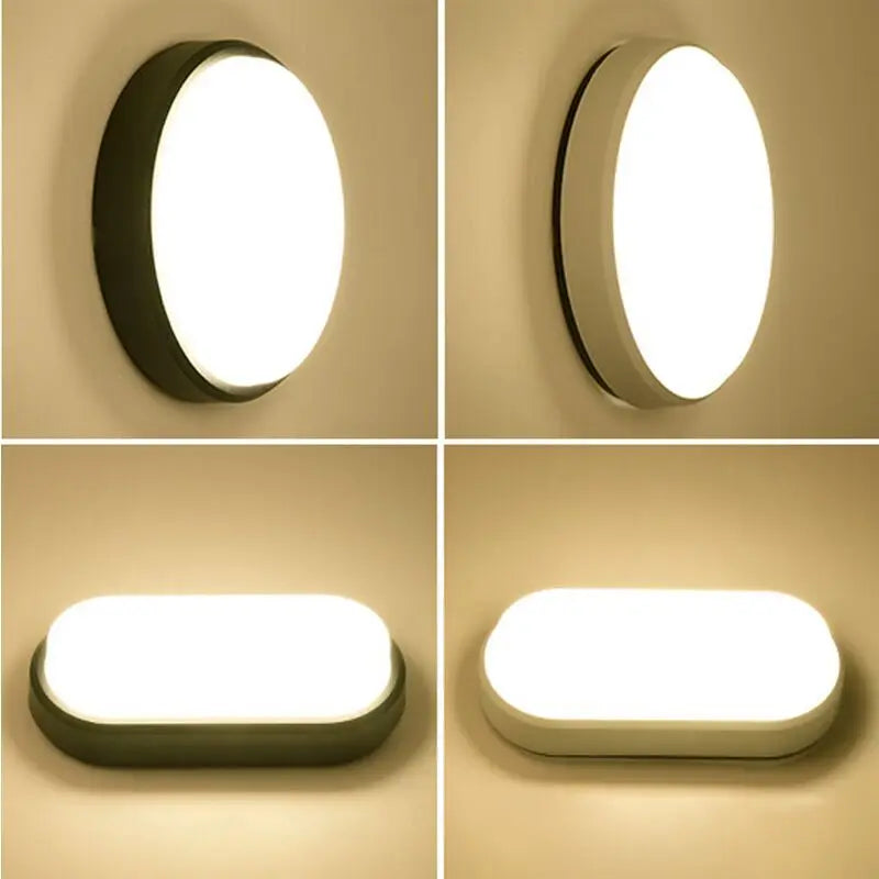 16W 20W Outdoor LED Wall Lamp Garden Porch Surface Mounted Oval Sconce Bathroom Moistureproof Ceiling Light 110V 220V