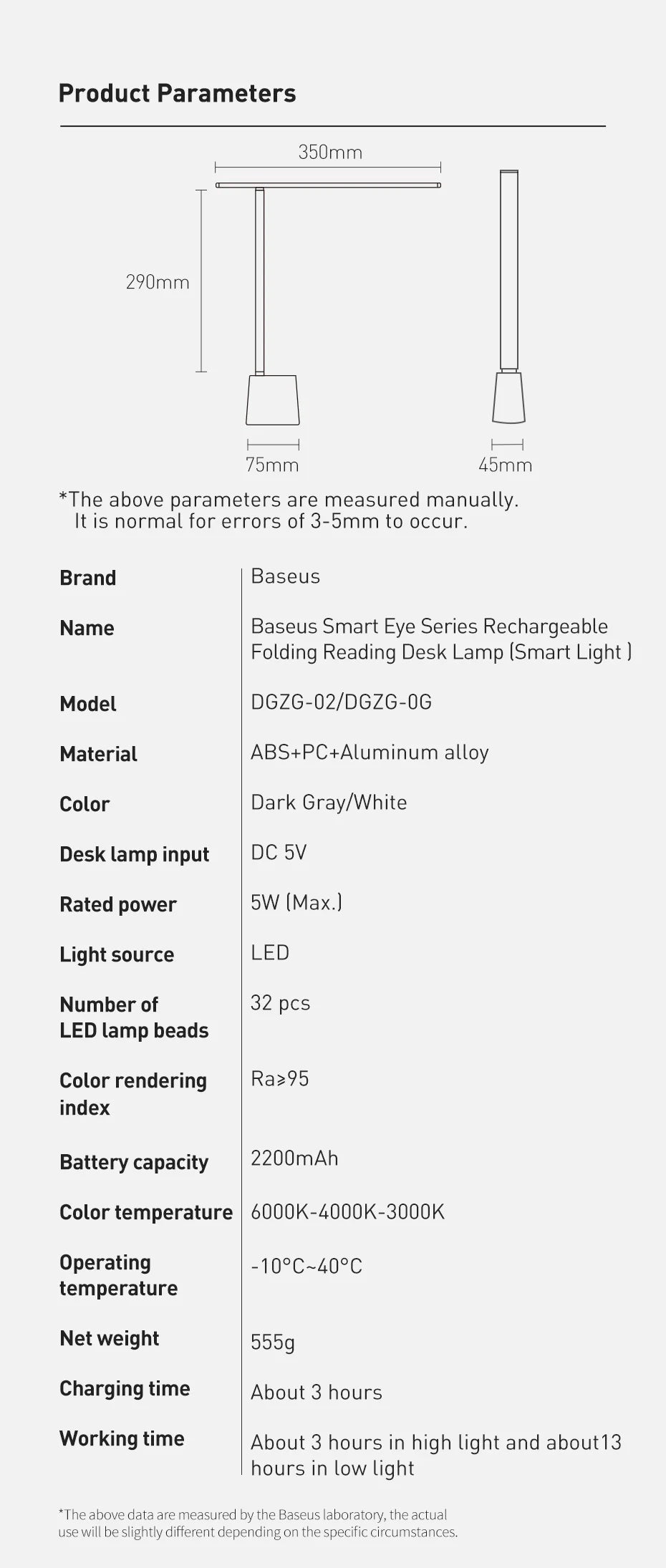 Baseus LED Desk Lamp Foldable