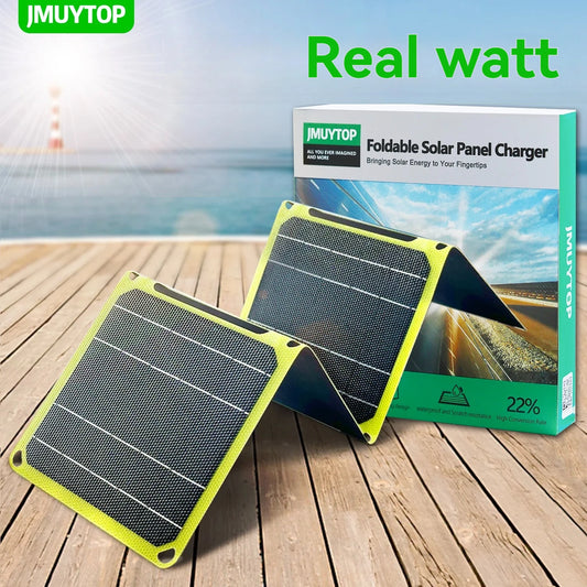 JMUYTOP Portable 5v Solar Panel 12v with voltage regulator usb A C cell phone battery DC 12-17V 50w For charging station